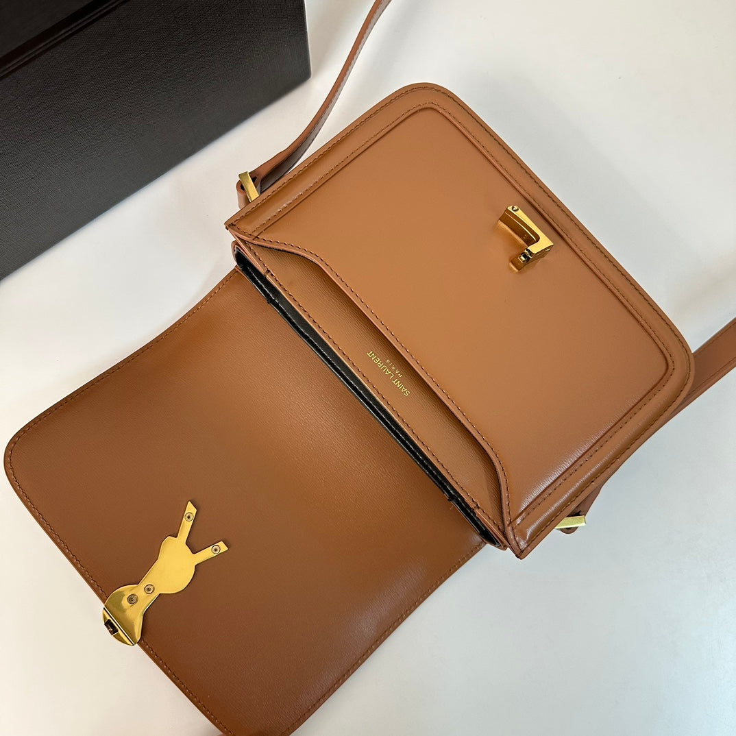 聖Y羅-BOX SAINT LAURENT 豆腐包 小號 焦糖色