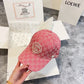 古G家-2024新款 重工刺繡Logo棒球帽 粉色