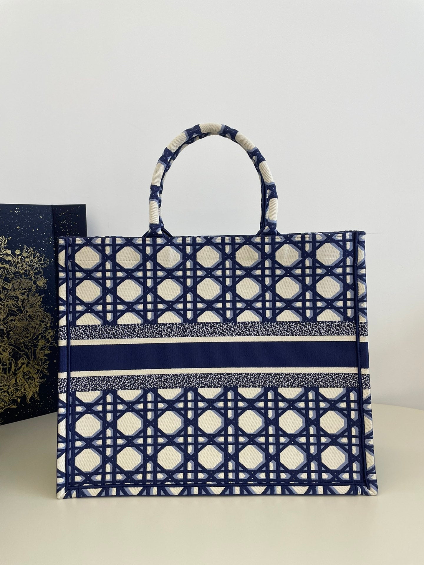 迪D家-2023春夏新款 Tote 藍白拼色 大號