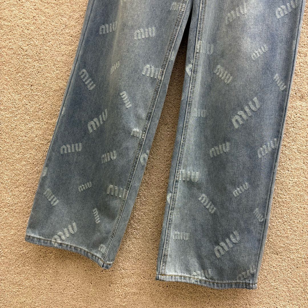 穆M家-2404 腰帶直筒牛仔褲