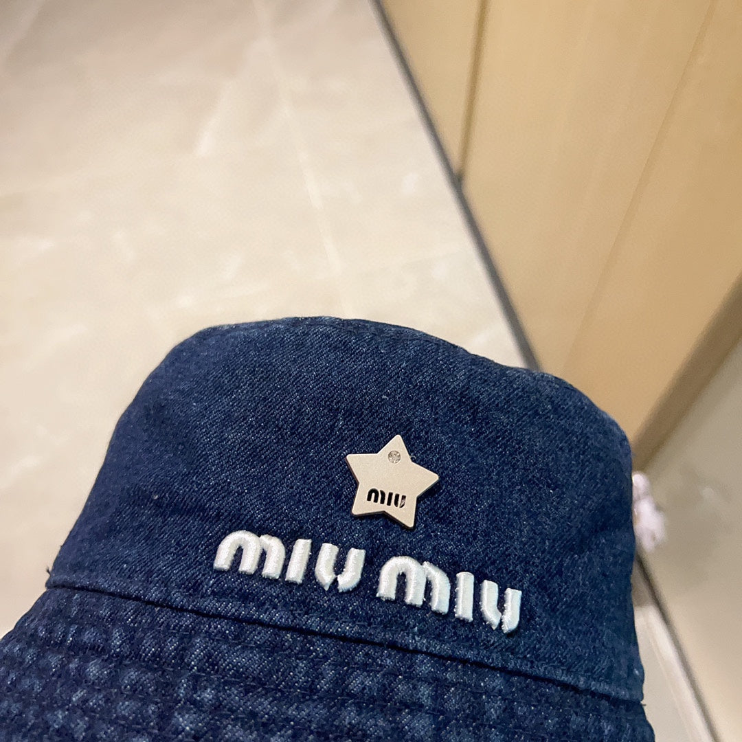 穆M家-2023春夏新款 牛仔漁夫帽 藍色