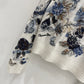 迪D家-2403 新品滿繡蝴蝶花卉羊絨刺繡套頭衫