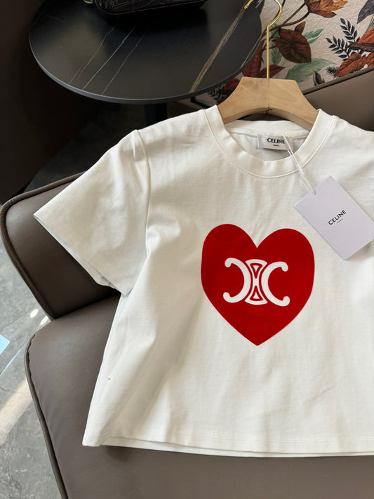 賽C家-2403 24SS新款愛心凱旋門印花套裝 白色
