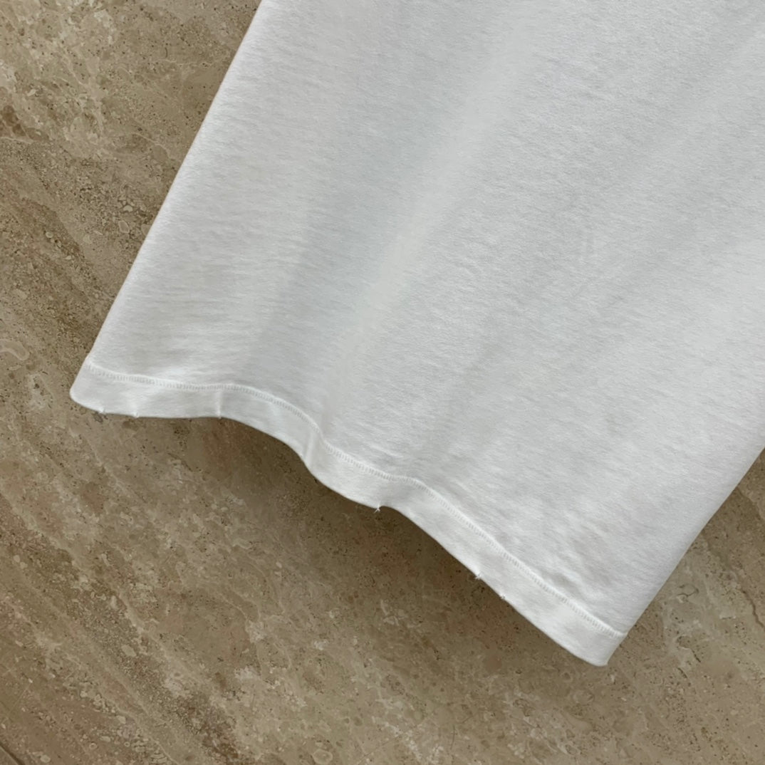 迪D家-2403 24SS小恐龍刺繡口袋T 白色