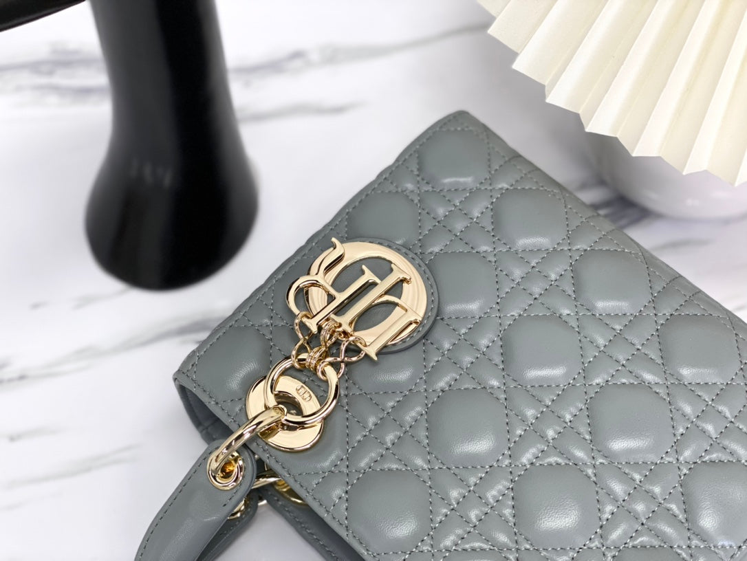 迪D家-Lady dior myABC 岩石灰色金扣 小號