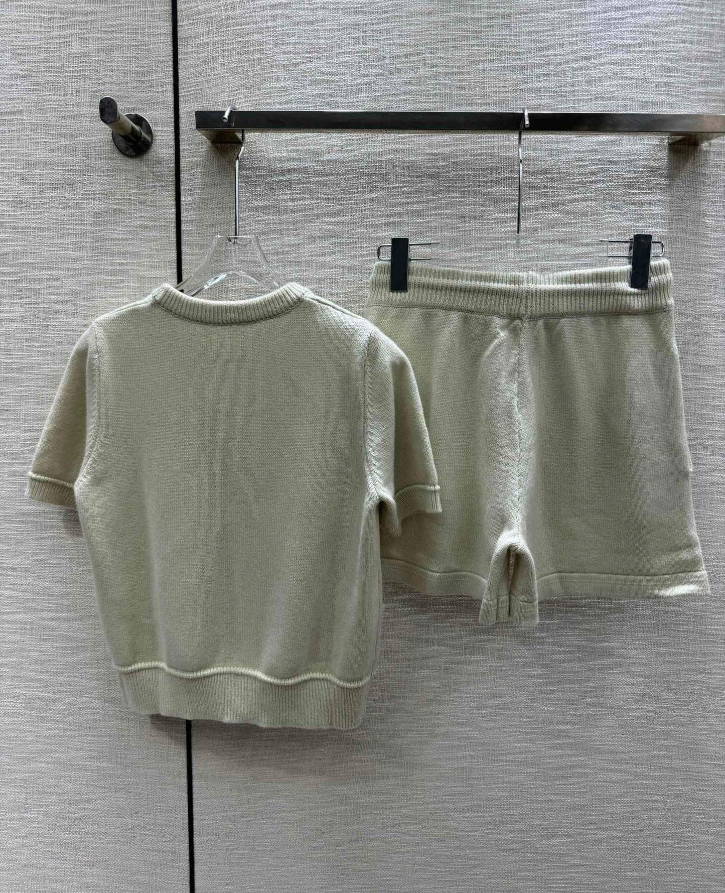 賽C家-2404 24春夏最新系列螺紋領短袖針織套裝