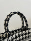 迪D家-最新款 Tote 黑白千鳥格 小號