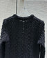 小香家-2403 24早春最新系列鏤空絞花針織開襟衫 黑色