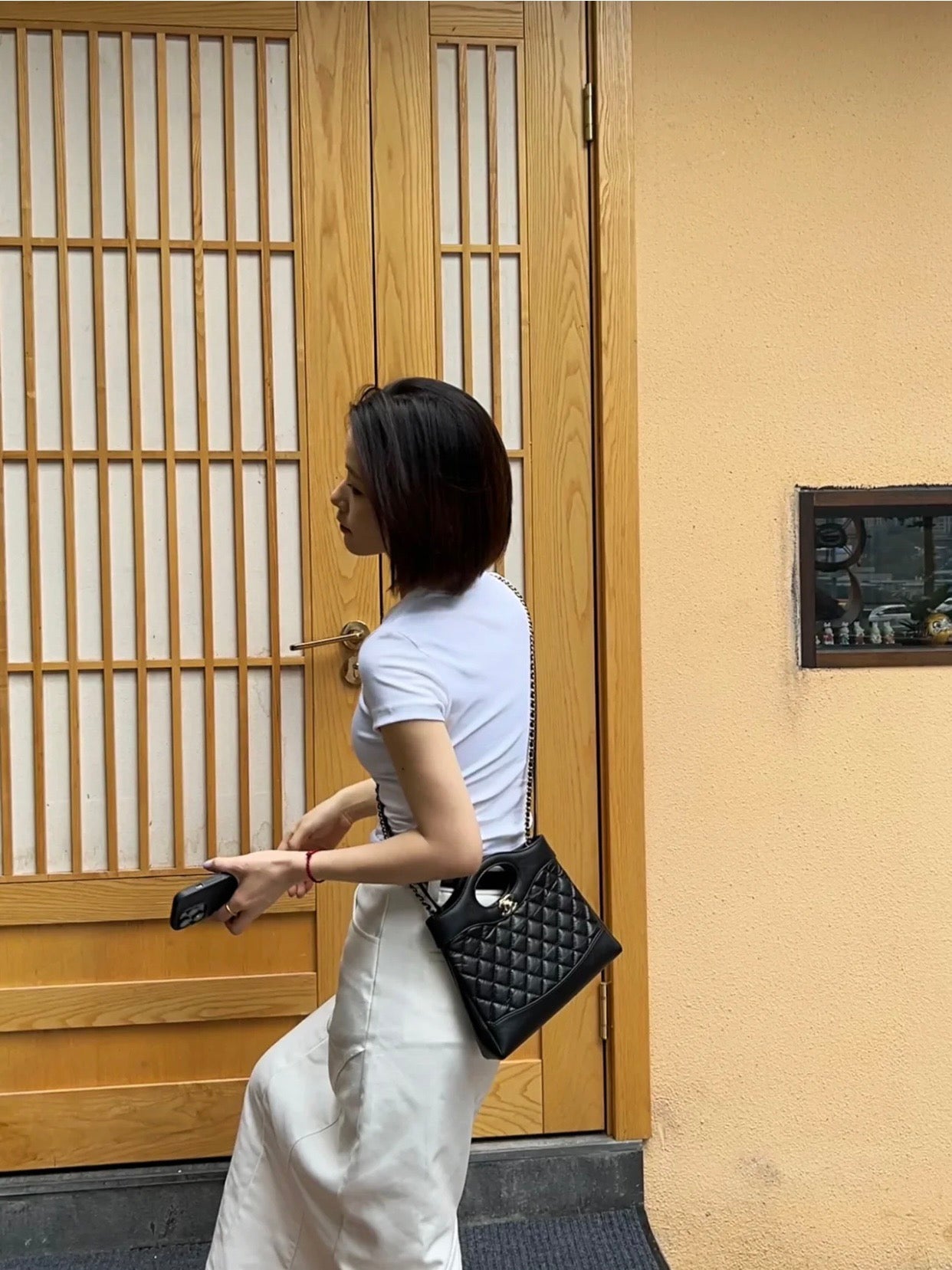 小香家-Chanel 31 經典雙c Logo 菱格紋迷你購物包 黑色