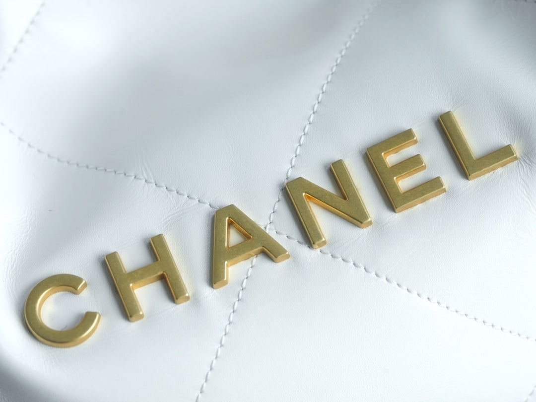 小香家-Chanel 22號手袋 橫版 白金色