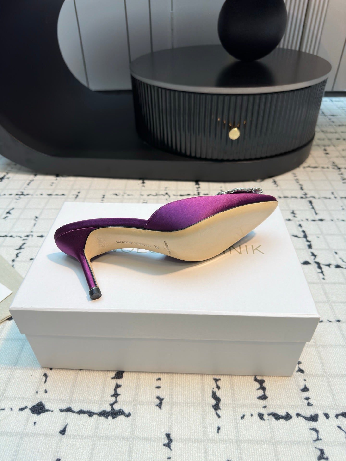 Manolo Blahnik-2024 高跟拖鞋 紫色