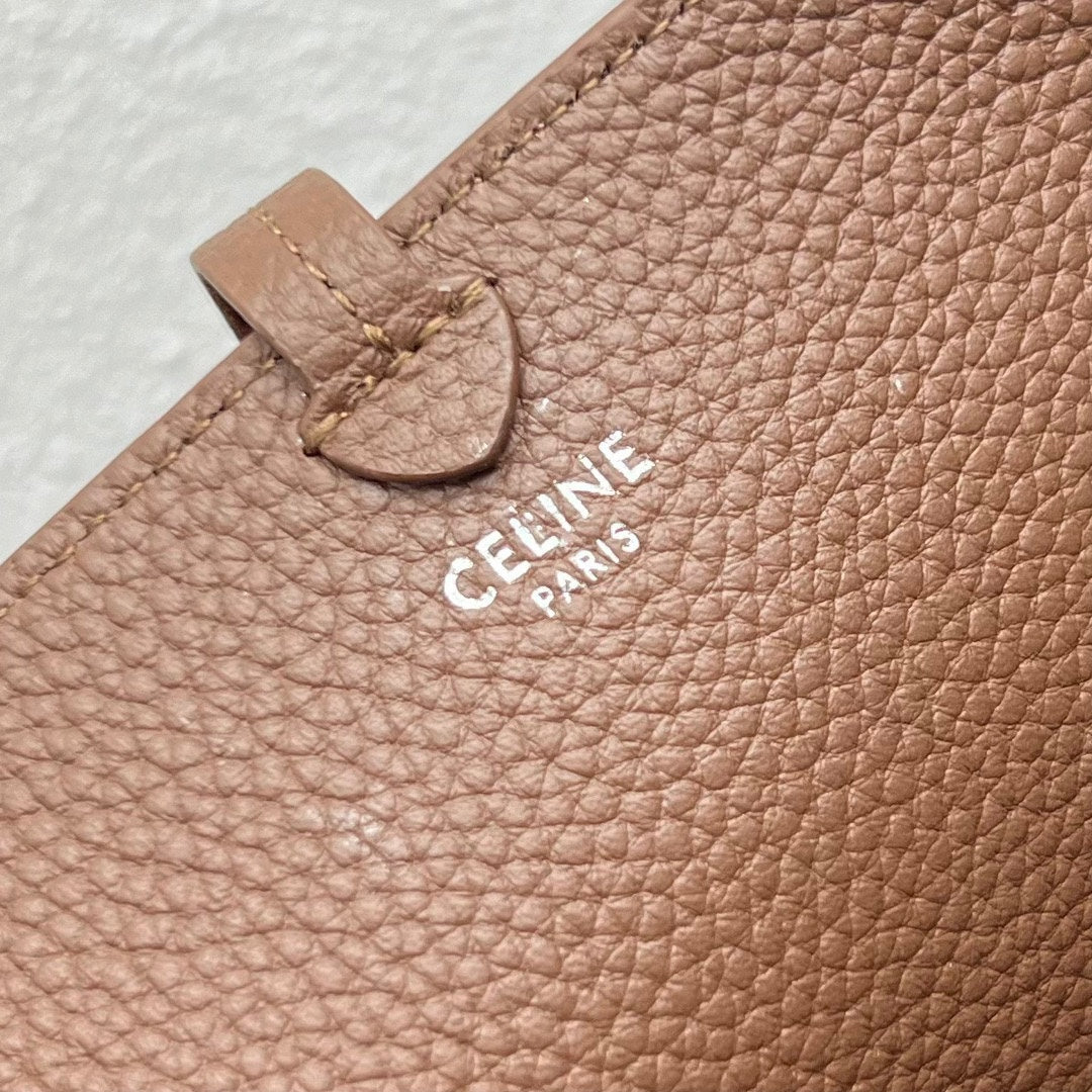 賽c家-Celine 經典標誌 麂皮水桶包 棕色