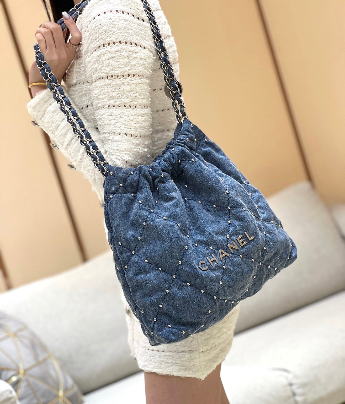 小香家-24S 22系列 鉚釘牛仔包 中號