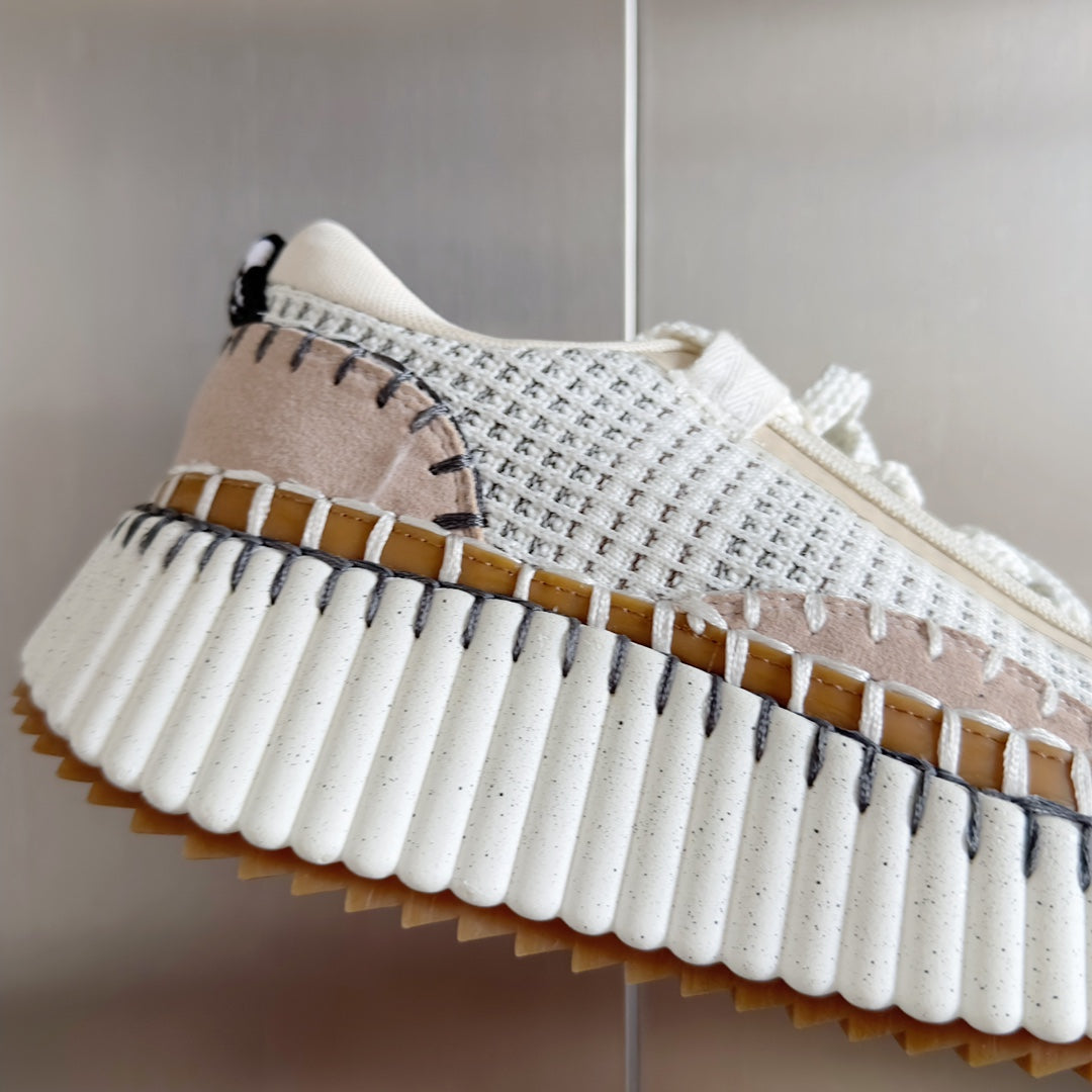 克羅C-Nama sneaker彩虹系列 網面拼色休閒運動鞋 杏粉色