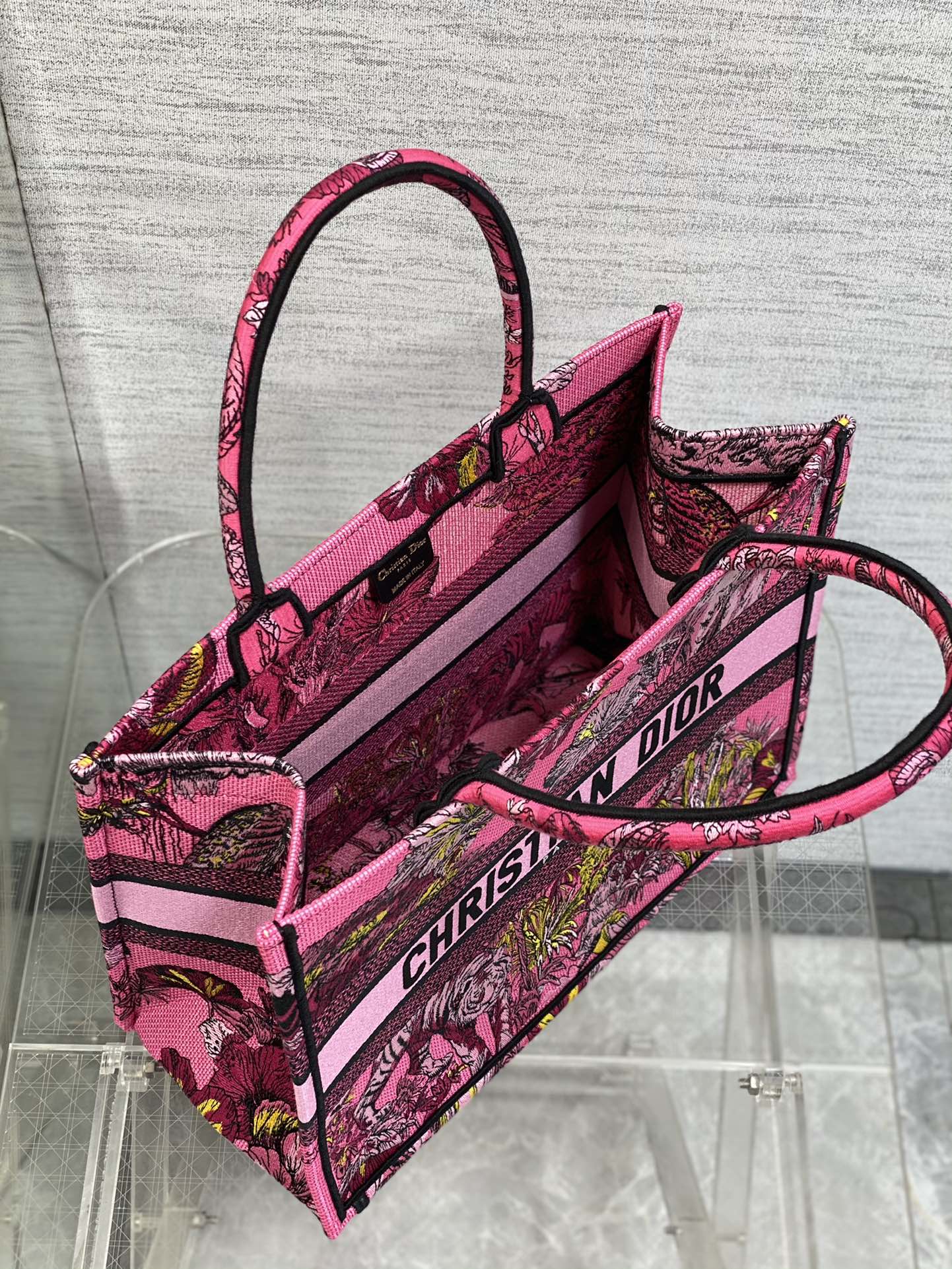迪D家-Book Tote 2023春夏系列 動物園桃紅色 中號