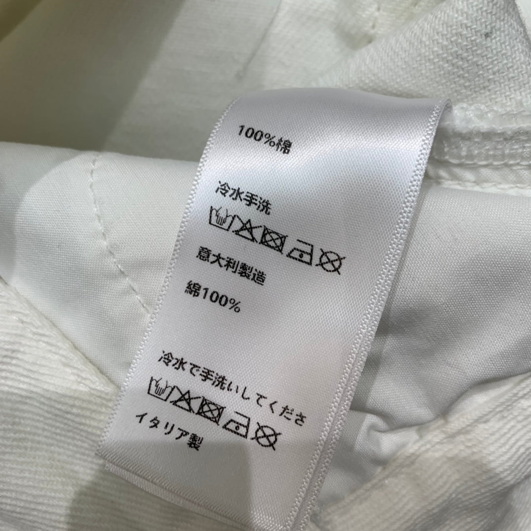 穆M家-2404 白色闊腿直筒牛仔褲