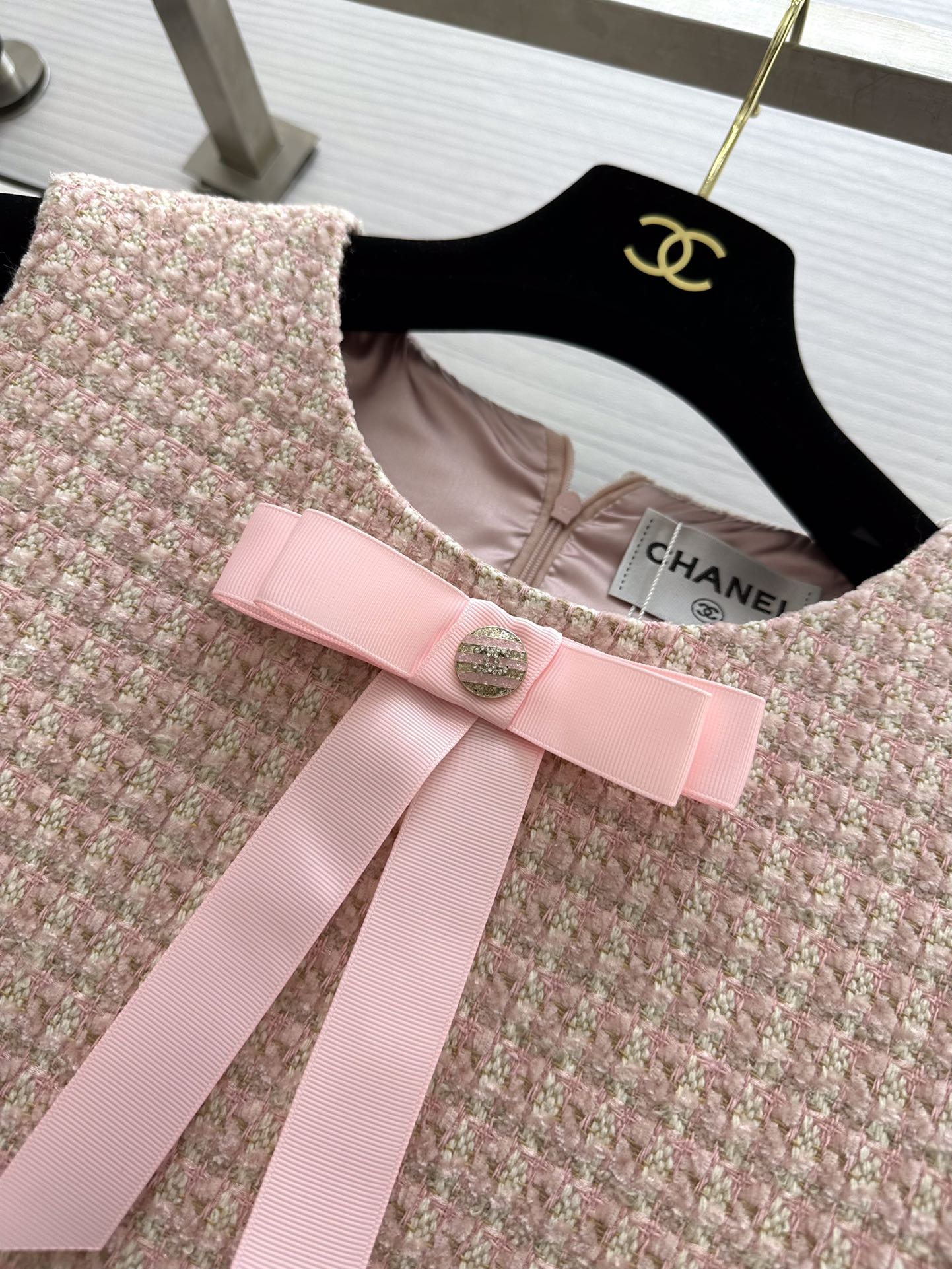 小香家-2403 24早春新款少女感圓領經典編織連身裙