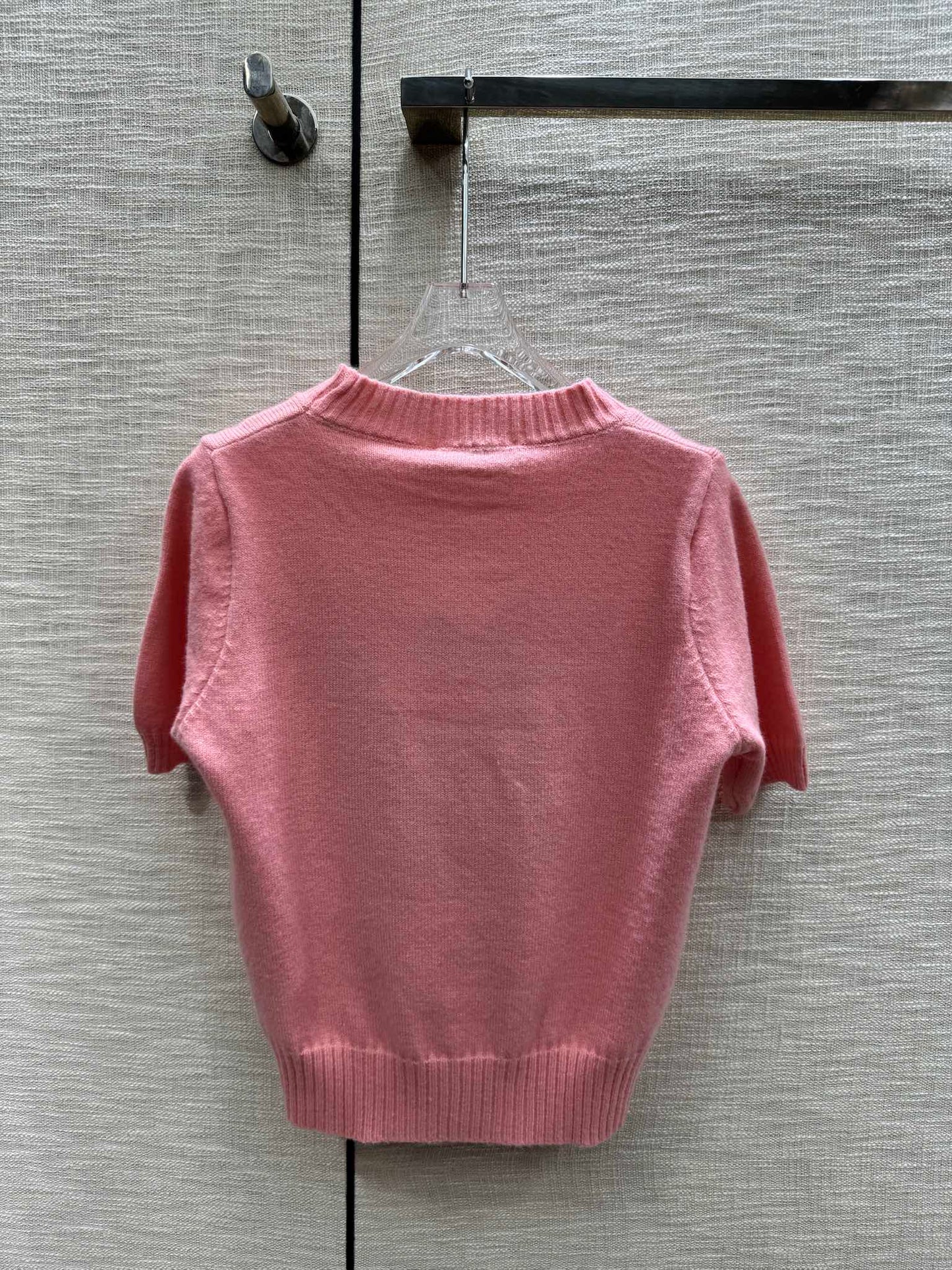 迪D家-2403 24早春最新系列重工刺繡針織短袖 粉色