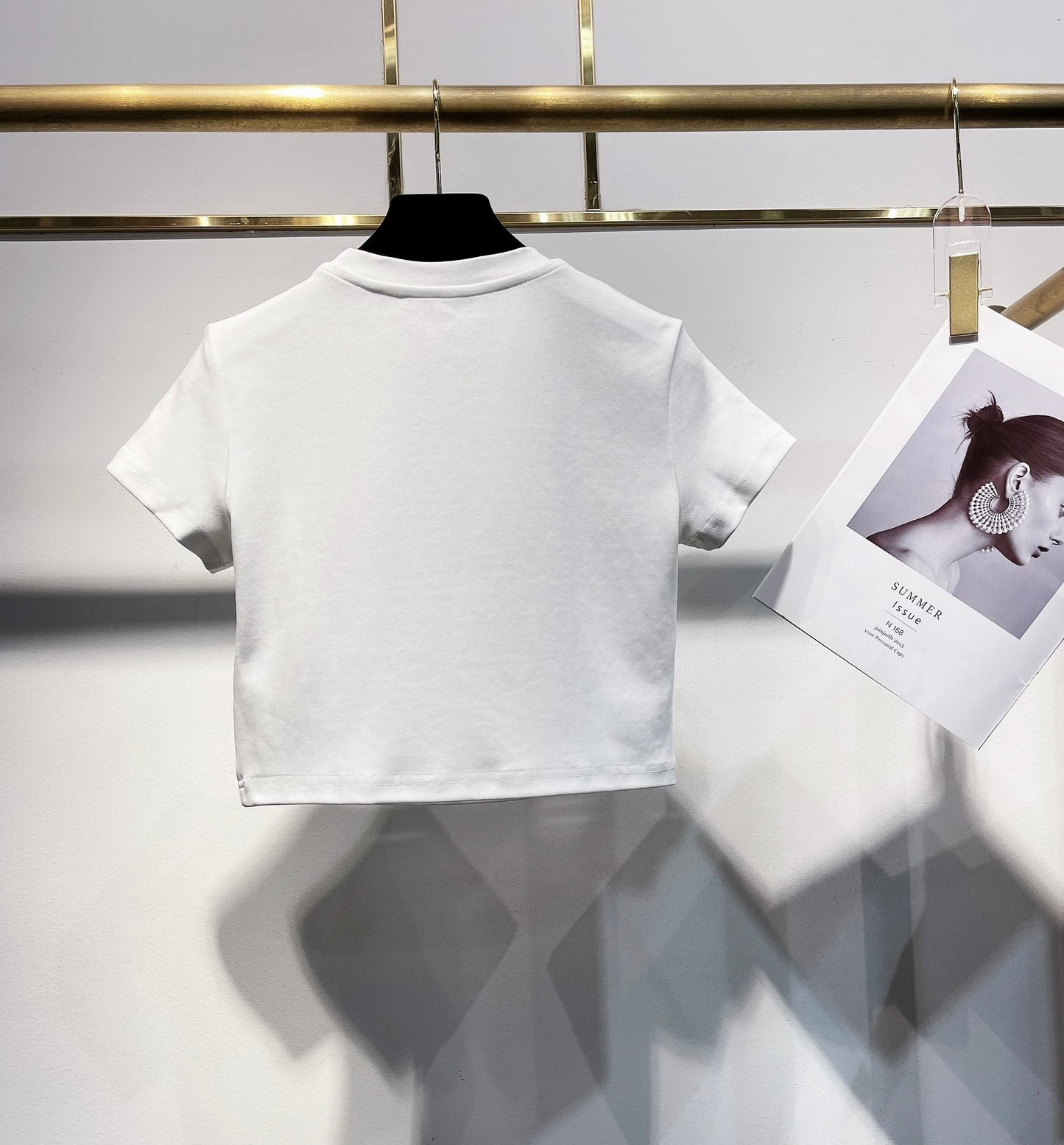 穆M家-2404 24ss領圈重工水鑽蝴蝶結TEE