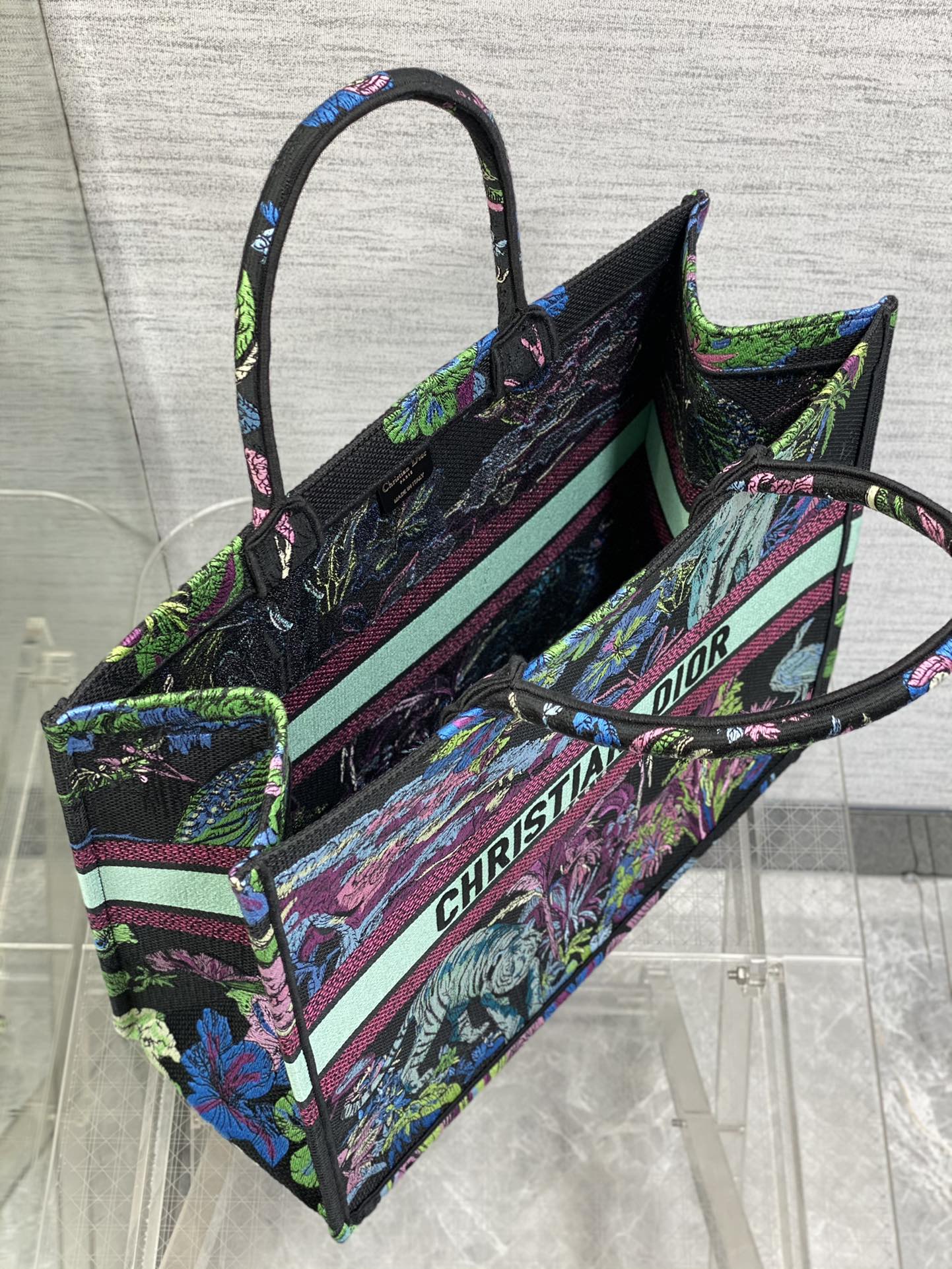 迪D家-Book Tote 2023春夏系列 動物園藍綠色 大號