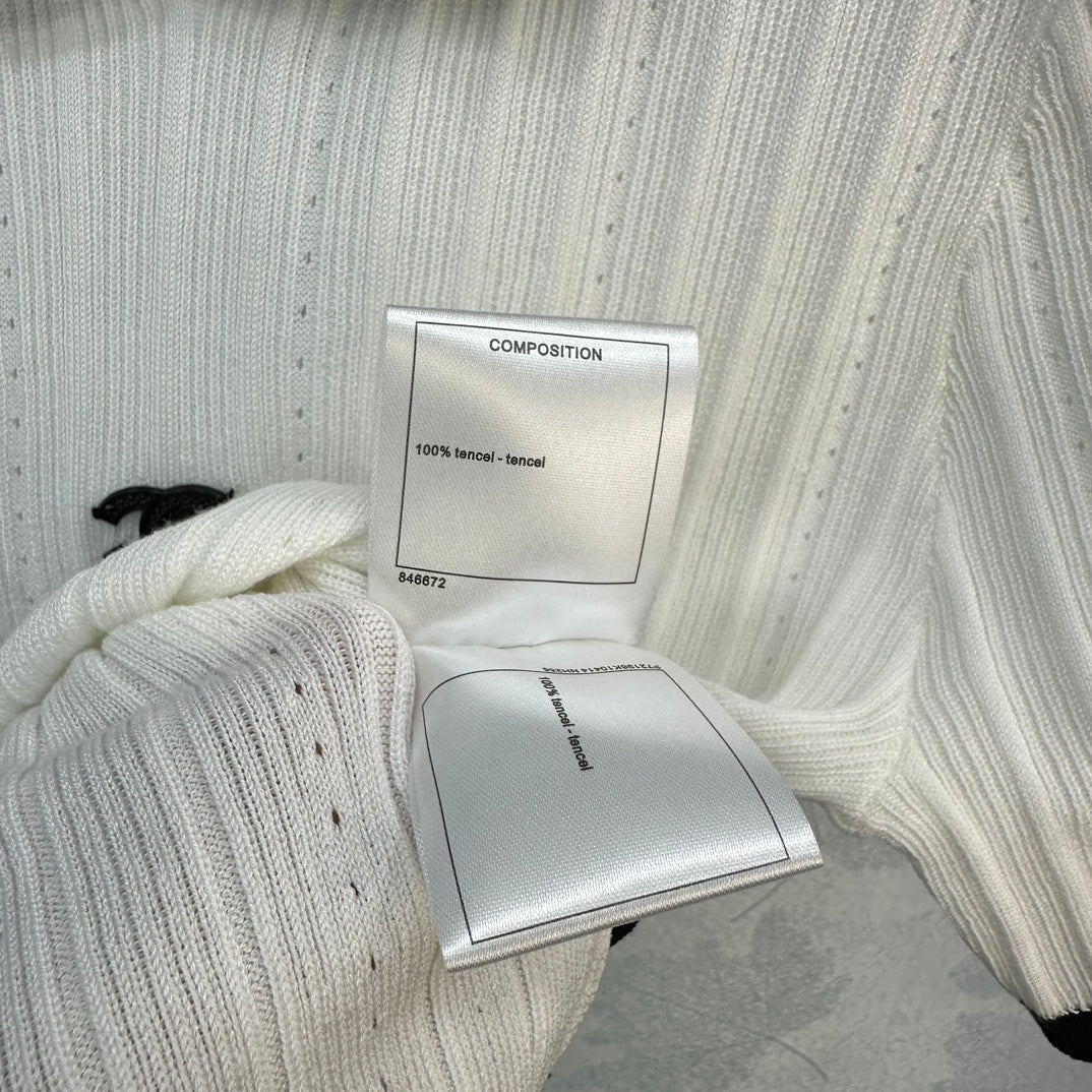 小香家-2404 春夏新品絕美小仙女紗線短版上衣 白色