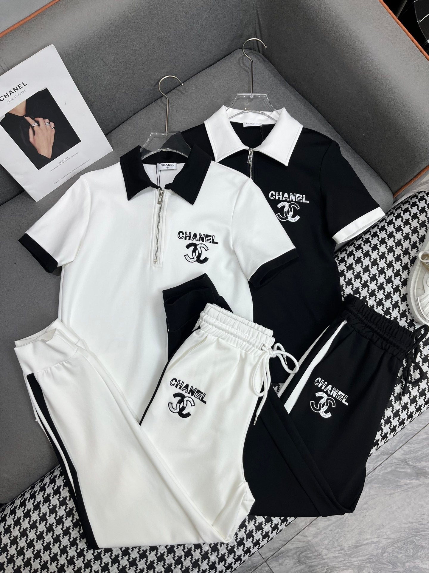小香家-2403 24SS夏季新款翻領套裝 白色