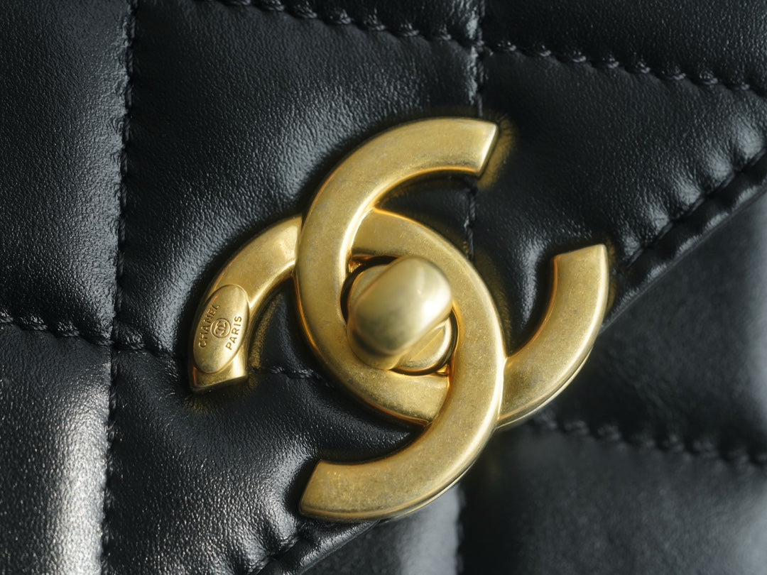 小香家-Chanel 24c雙金球 CF Mini19 黑色