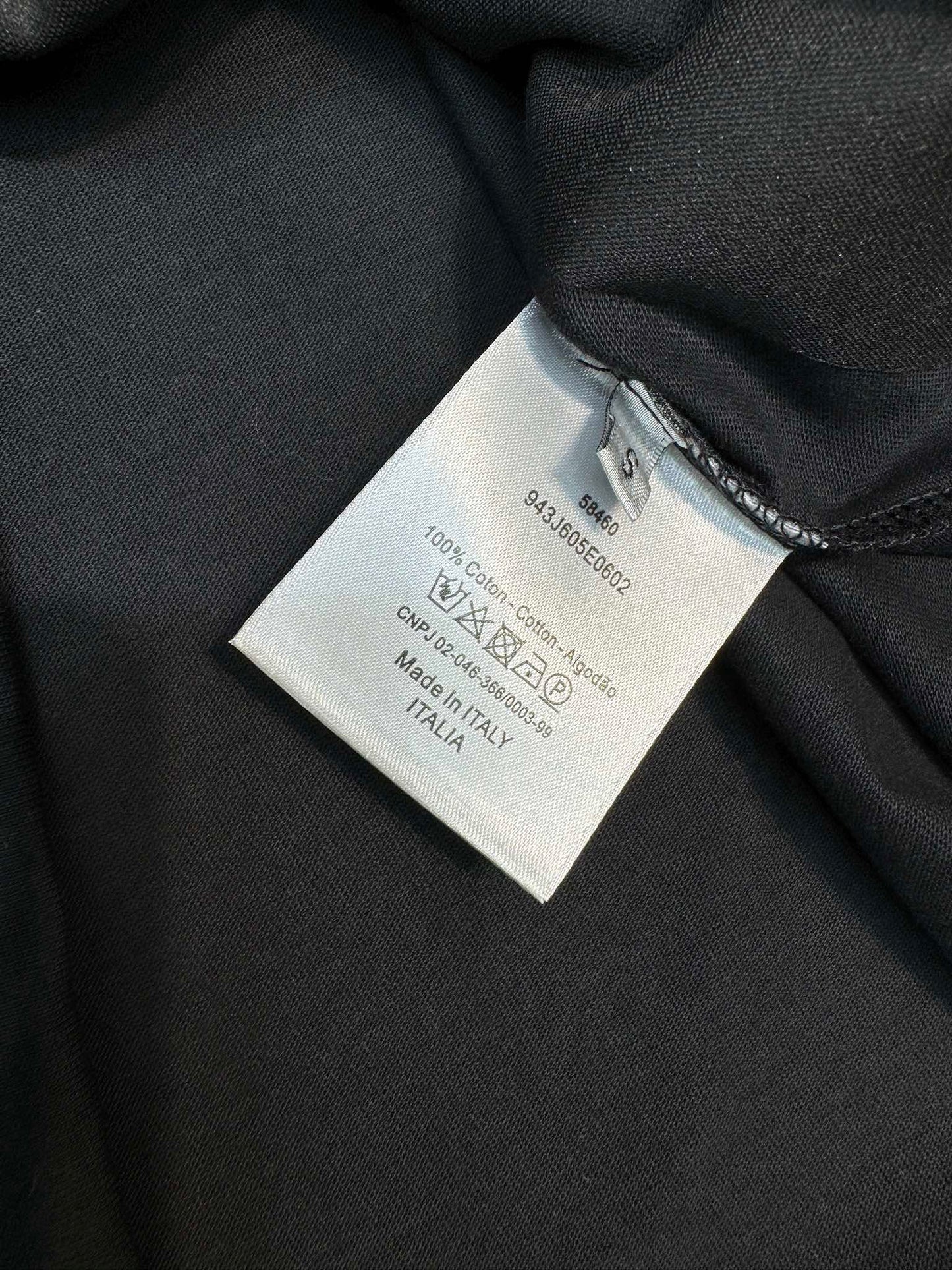 迪D家-2403 24早春最新撞色刺繡高訂百搭TEE 黑色