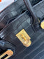 小愛款-Birkin 25 霧面方塊鱷魚 黑色 金扣