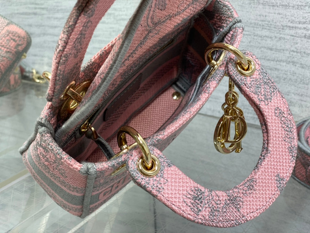 迪D家-Lady Sauvage茹伊印花刺繡系列 粉灰色 Mini