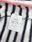 小香家-2403 24春季新品胸口logo刺繡百搭顯瘦粉邊條紋圓領短袖針織連身裙