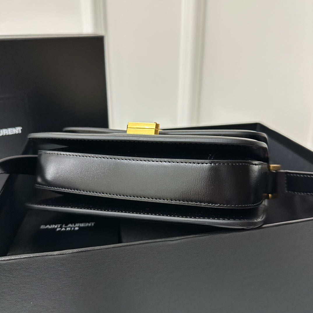 聖Y羅-BOX SAINT LAURENT 豆腐包 小號 黑拼白色