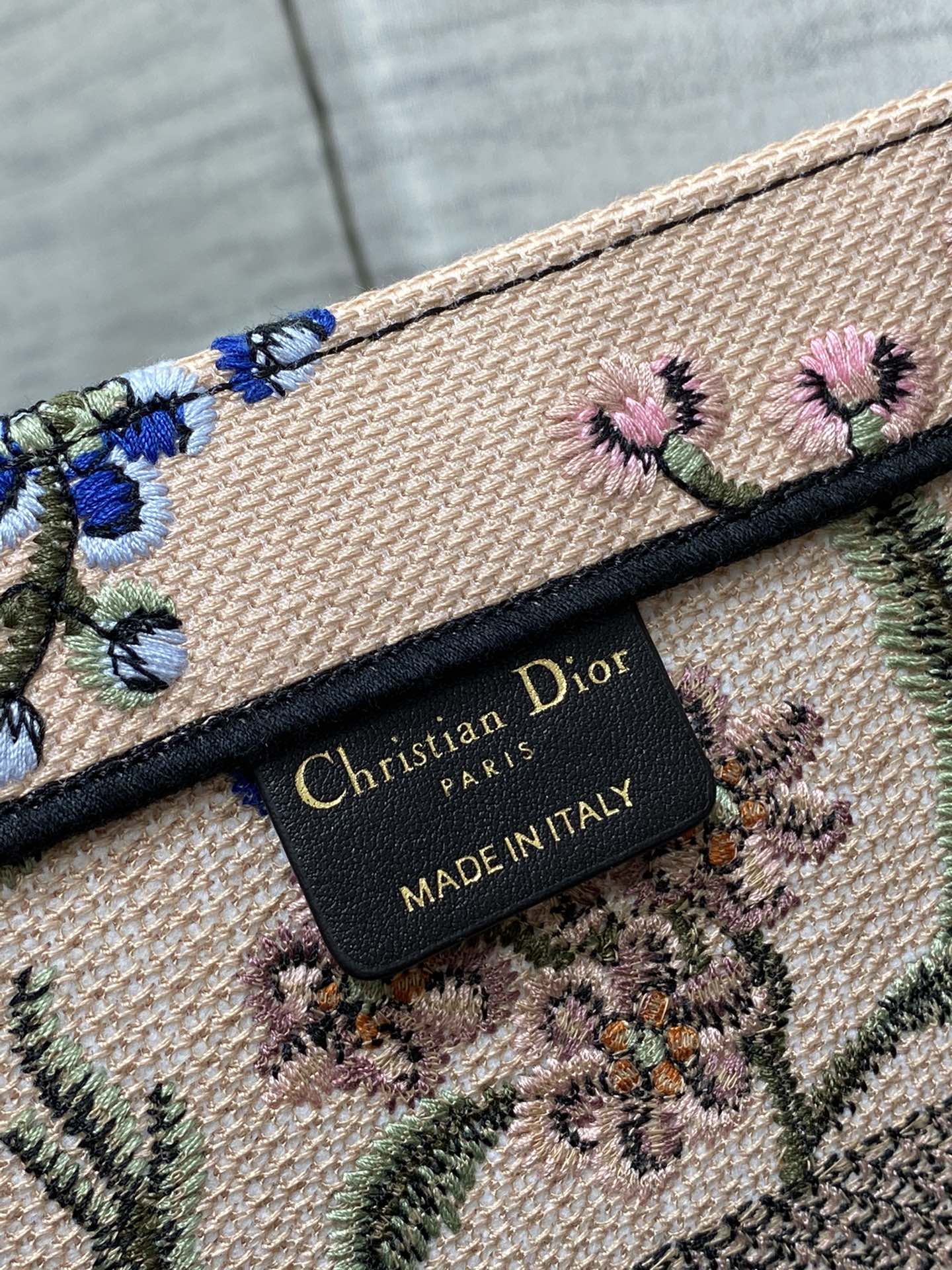 迪D家 Book Tote 刺繡字母粉花 中號36.5cm