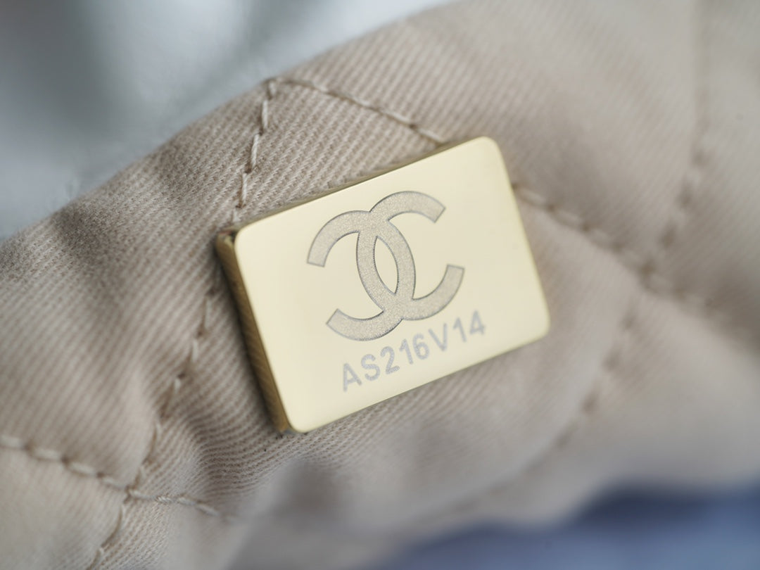 小香家-Chanel 22號手袋 白金色小號