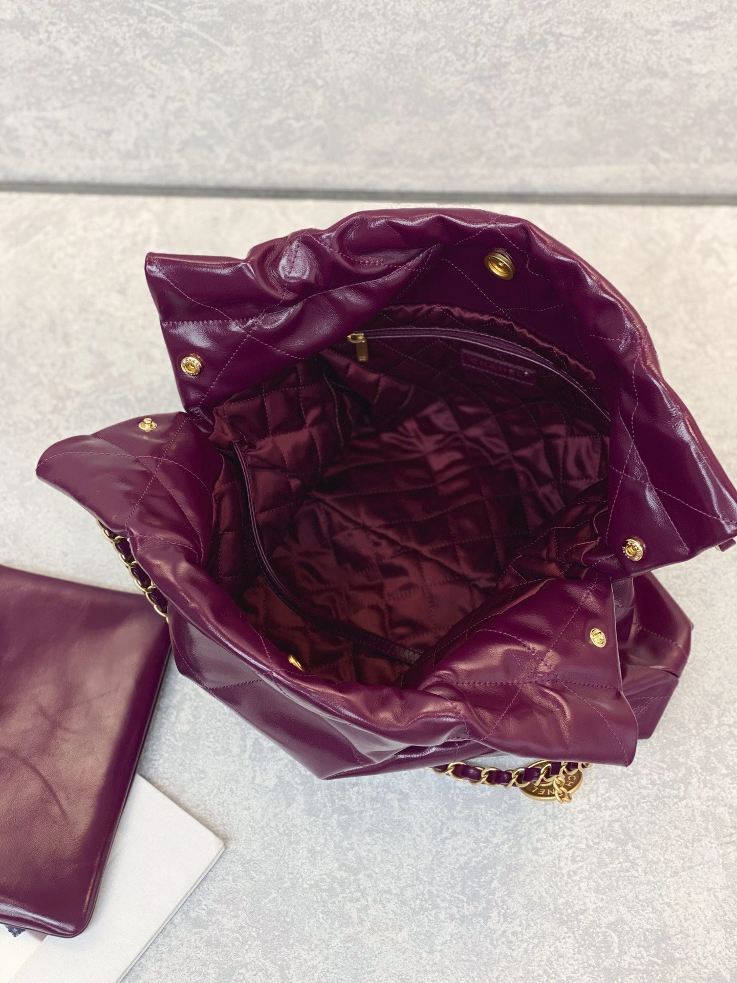 小香家-2023春夏新款 22BAG 小號 酒紅色