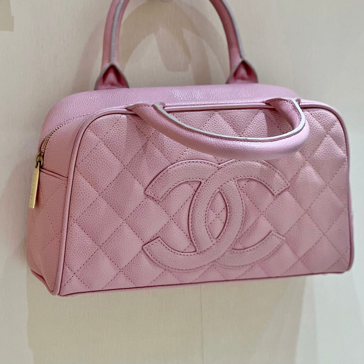 小香家-Chanel Vintage 中古保齡球包 粉色