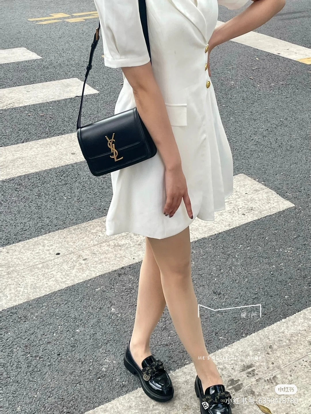 聖Y羅-BOX SAINT LAURENT 豆腐包 小號 黑色 上身圖
