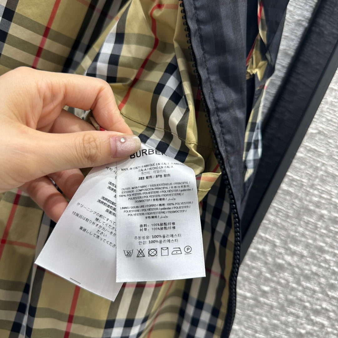 巴B家-2403 24早春新品格紋連帽外套