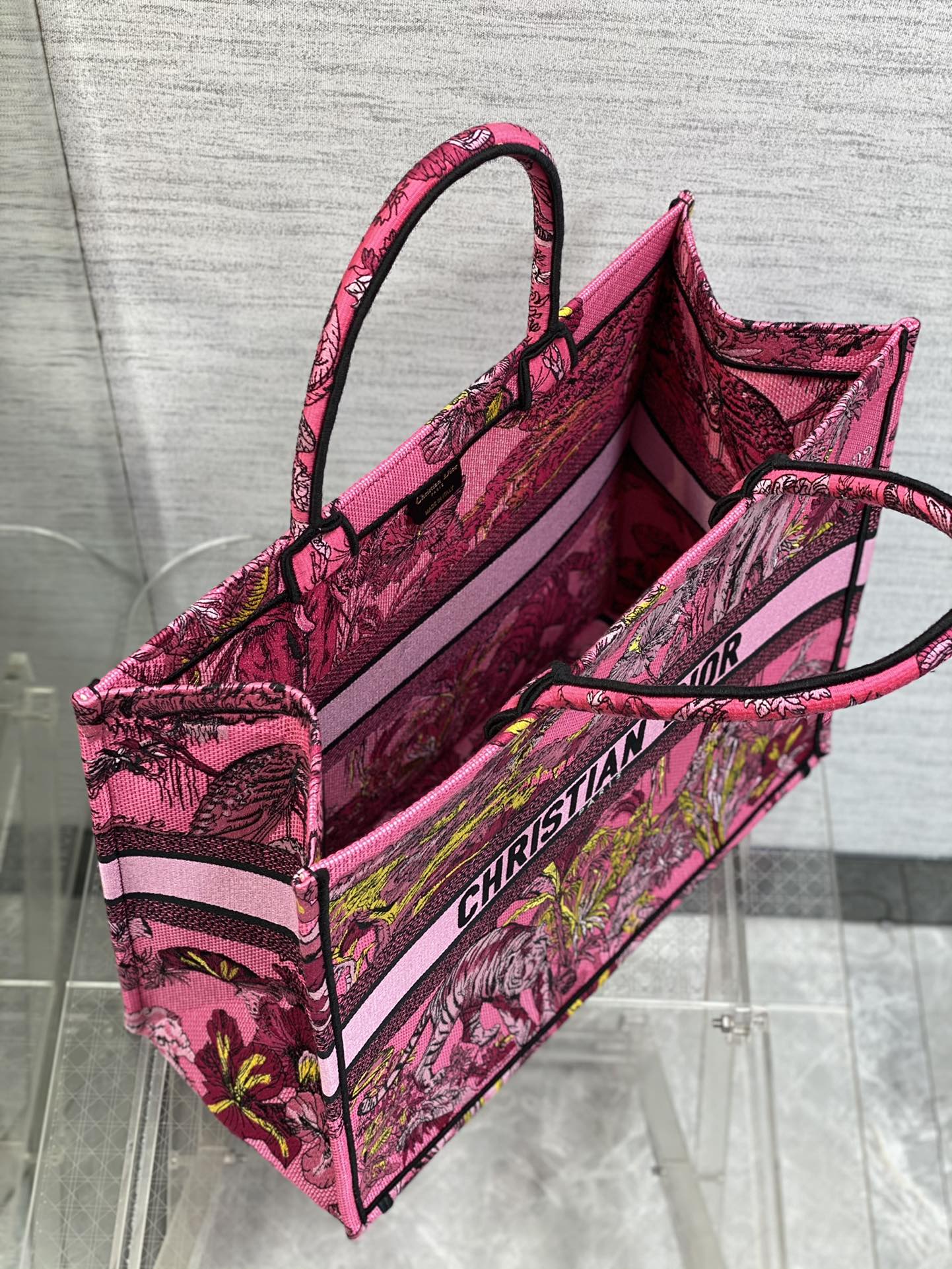 迪D家-Book Tote 2023春夏系列 動物園桃紅色 大號