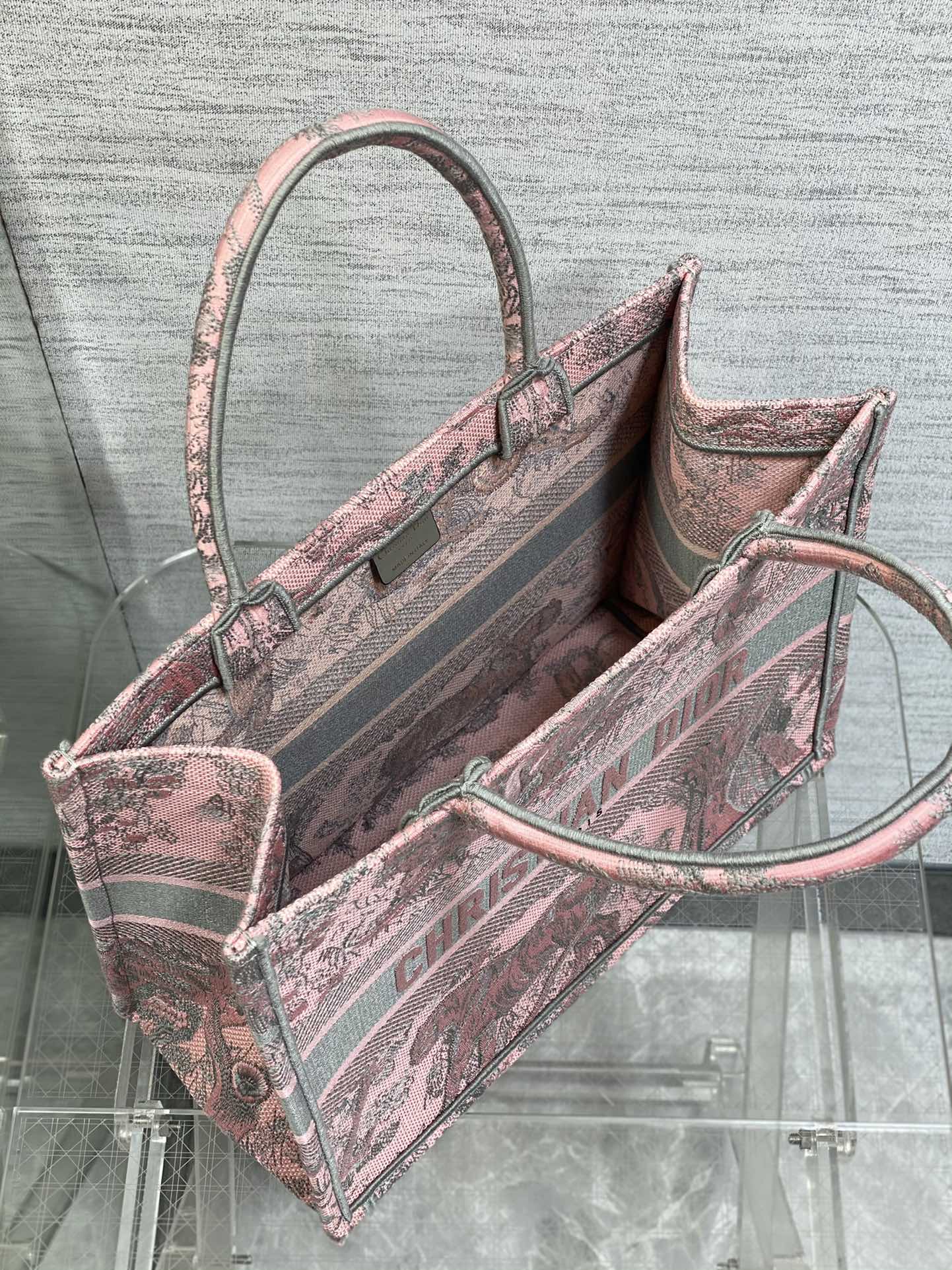 迪D家-Book Tote 2023春夏系列 動物園茹伊灰粉 中號