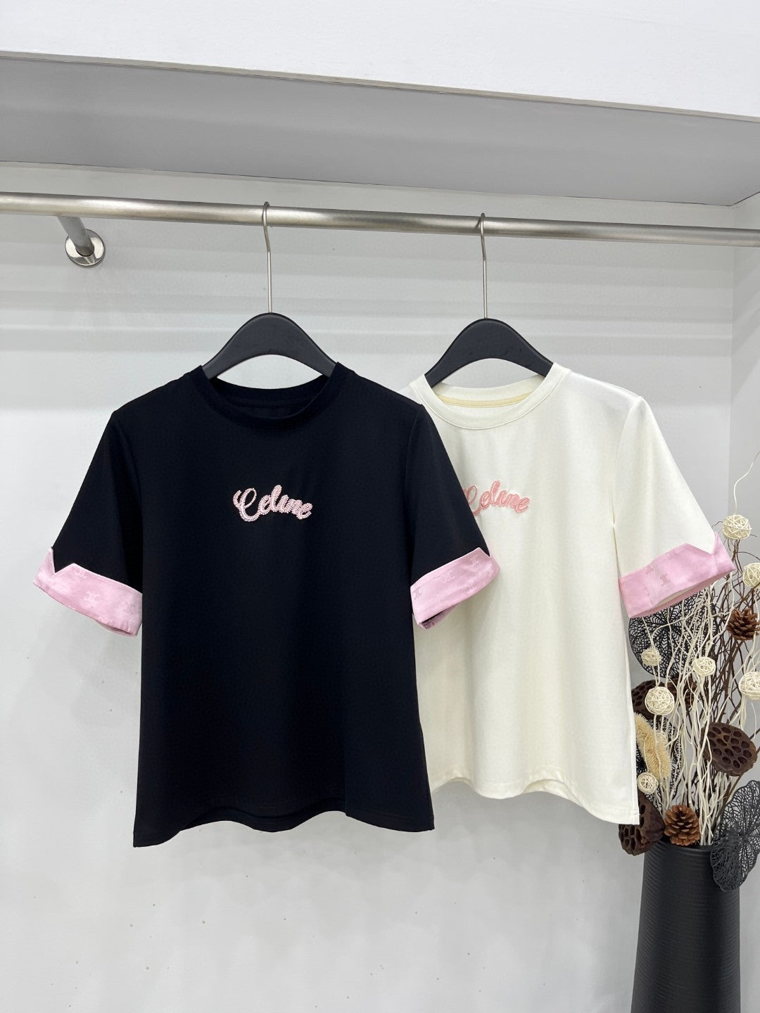 賽C家-2404 24新款甜美系撞色TEE 黑色