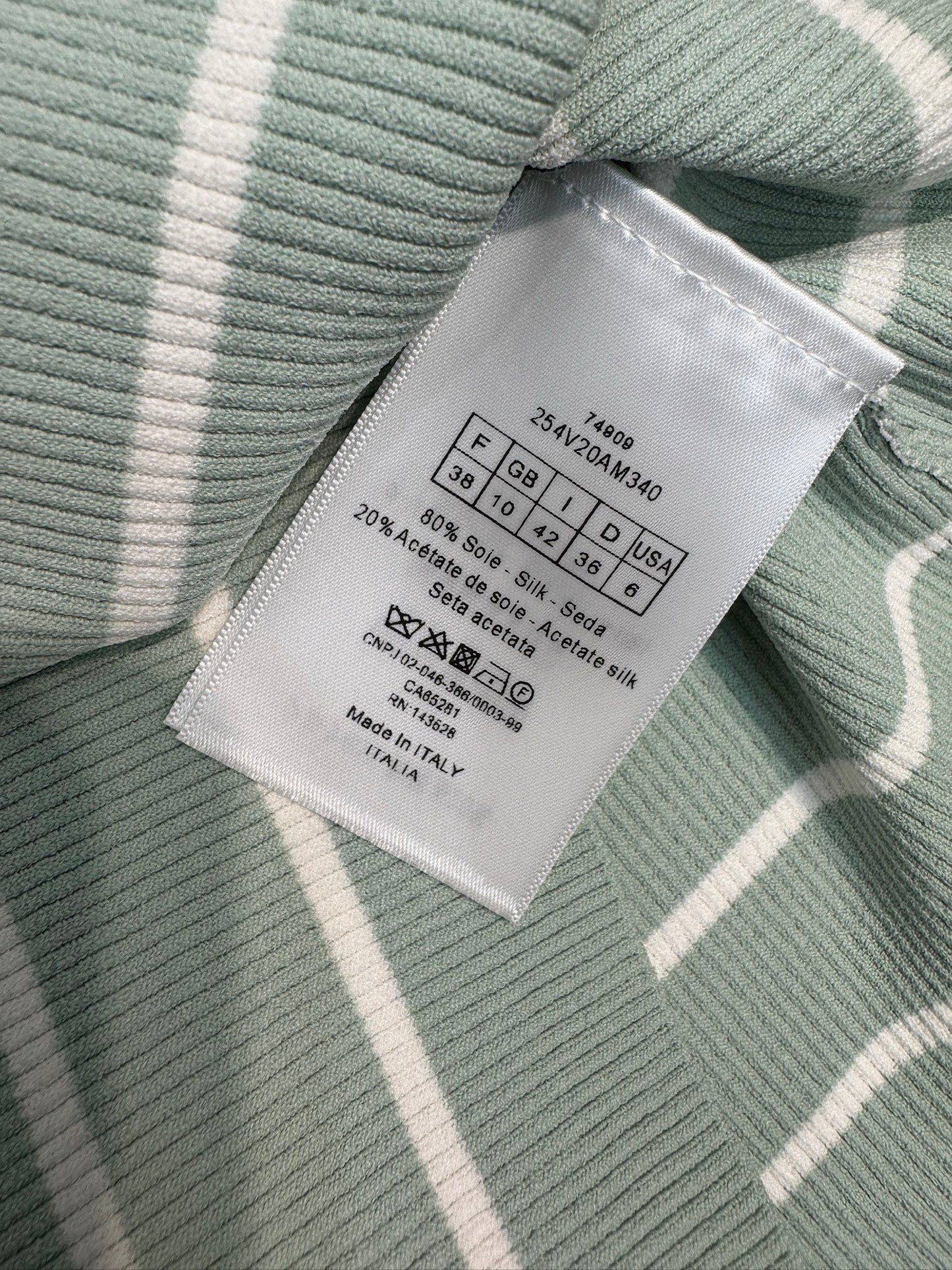 迪D家-2403 撞色條紋針織背心 綠色