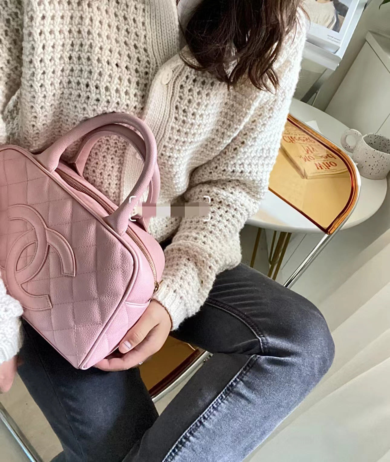 小香家-Chanel Vintage 中古保齡球包 粉色