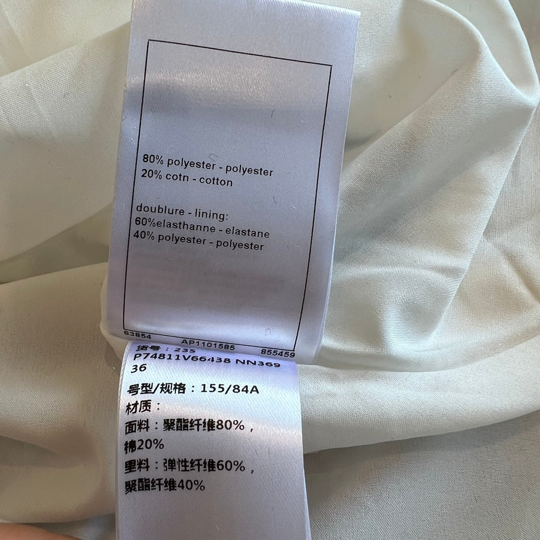 小香家-2403 金絲絨高端精緻水鑽立領不規則長袖連身裙 白色