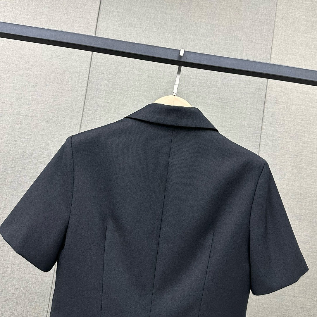 穆M家-2404 冷淡風短款西裝套裝 黑色
