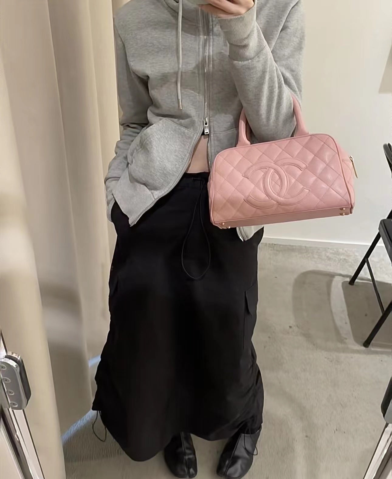 小香家-Chanel Vintage 中古保齡球包 粉色
