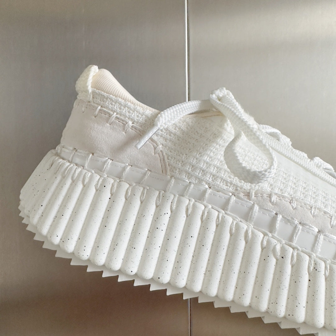 克羅C-Nama sneaker彩虹系列 網面拼色休閒運動鞋 全白色