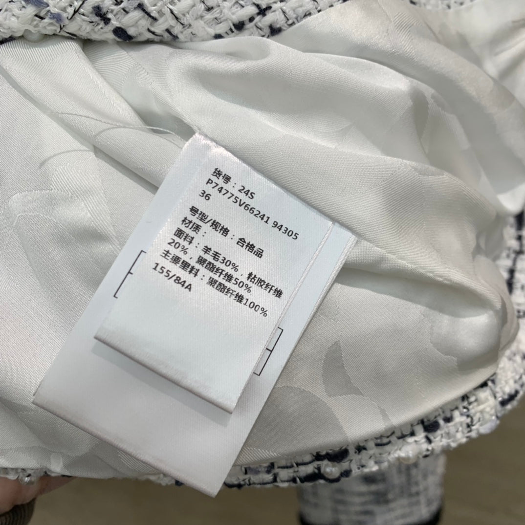 小香家-2403 撞色口袋編織粗花尼外套