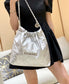 小香家-2023春夏新款 22BAG 中號 銀色 上身圖
