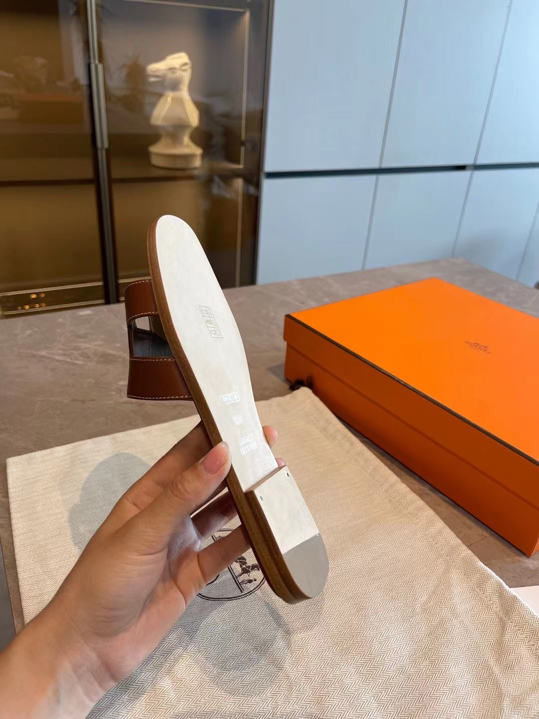 小愛款-H字母拖鞋 Oran拖鞋 咖啡色